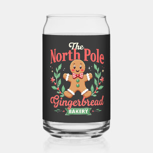 The North Pole Gingerbread Bakery Christmas Can Glass