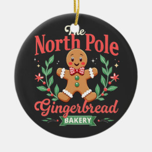 The North Pole Gingerbread Bakery Christmas Ceramic Tree Decoration