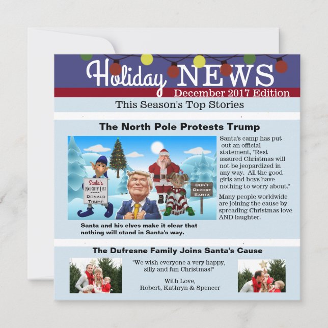 "The North Pole Protests" Christmas Photo Card (Front)