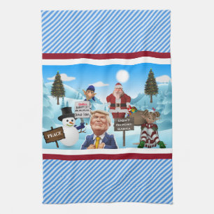 The North Pole Protests Trump Kitchen Tea Towel