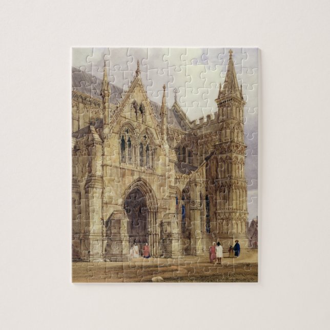 The North-West Porch of Salisbury Cathedral, 1832 Jigsaw Puzzle (Vertical)