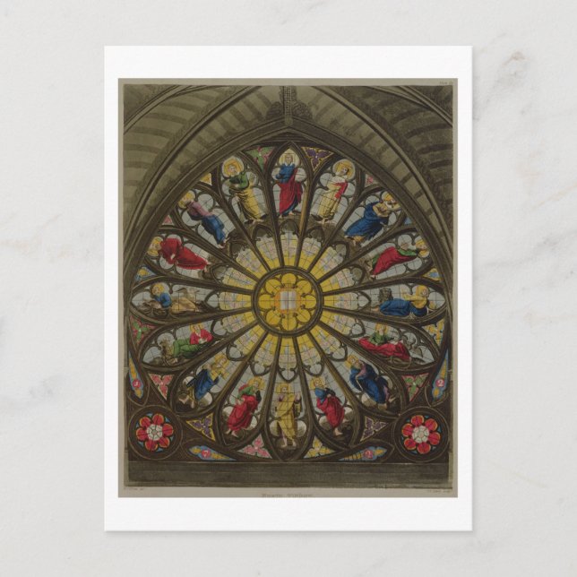 The North Window, plate D from 'Westminster Abbey' Postcard (Front)