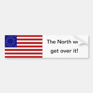 The North won sticker round star flag