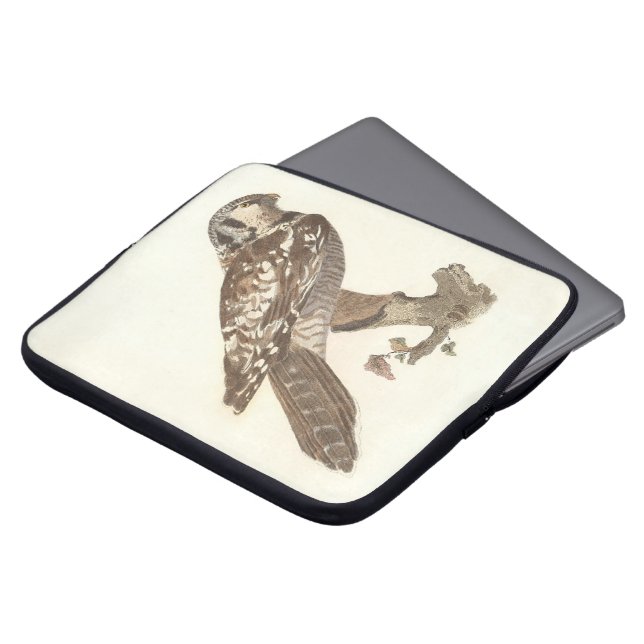 The Northern Hawk Owl (Surnia ulula) Bird Image Laptop Sleeve (Front Top)