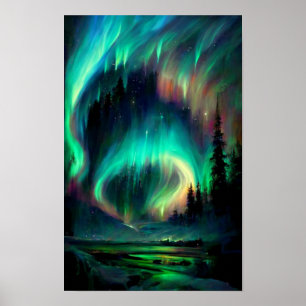 The Northern Lights, Aurora Borealis, Alaska Poster