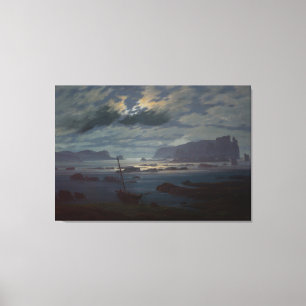 The Northern Sea in Moonlight, 1823-24 Canvas Print