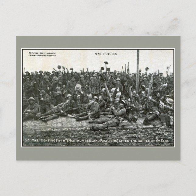 The Northumberland fusiliers after the battle Postcard (Front)