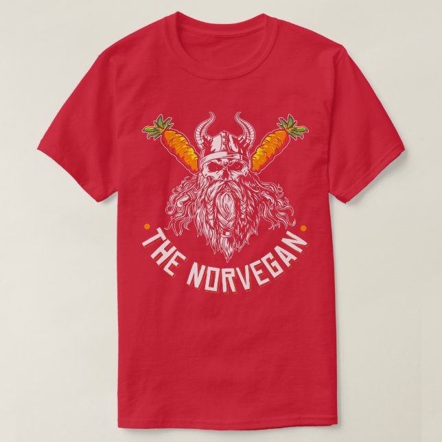 The Norvegan, Vegan Viking Carrot Norsemen Vegetar T-Shirt (Design Front)