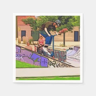 The Nosedive Landing - Scooter Rider Trick Napkin