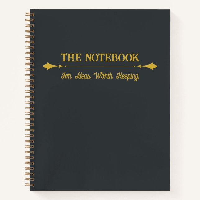 The Notebook | Minimalist Charcoal Gold Journal (Front)