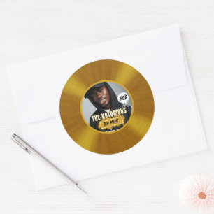 The Notorious Custom Photo Hip Hop Gold Record Classic Round Sticker