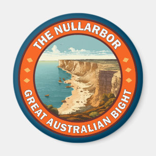 The Nullarbor Great Australian Bight Retro Emblem Magnet