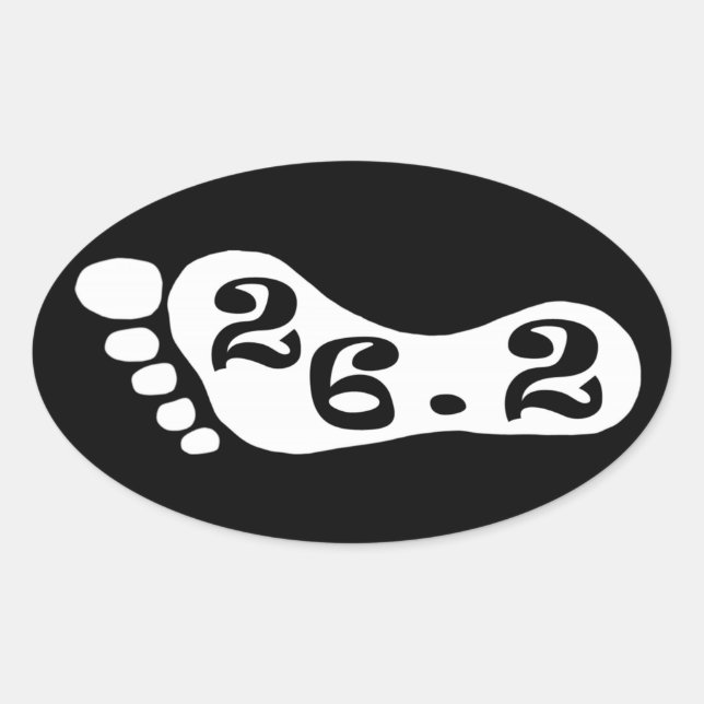 The number 26.2, symbolic of the marathon oval sticker (Front)