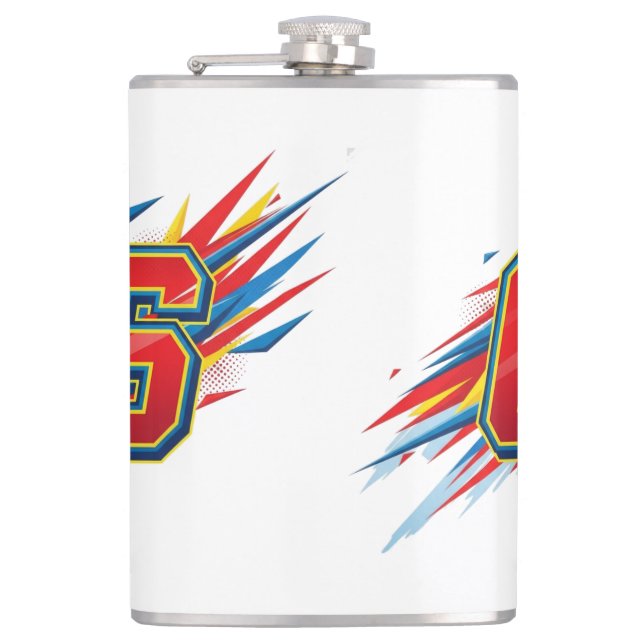 "The Number 6: A Symbol of Harmony and Love" Hip Flask (Front)