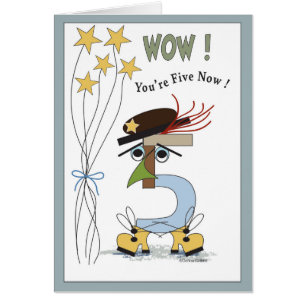 The Number Five Birthday Card