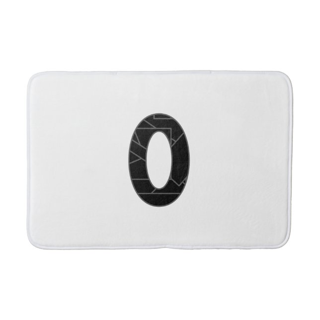 The number zero (0) in black bath mat (Front)
