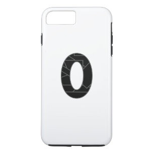 The number zero (0) in black iPhone 8 plus/7 plus case