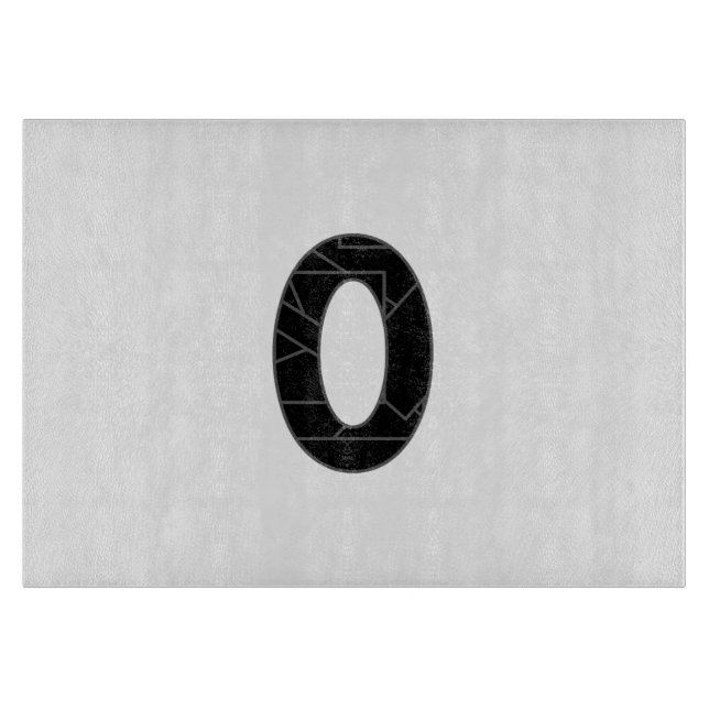 The number zero (0) in black cutting board (Front)
