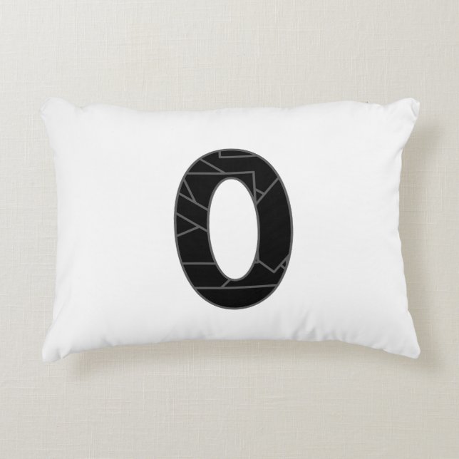 The number zero (0) in black decorative cushion (Front)