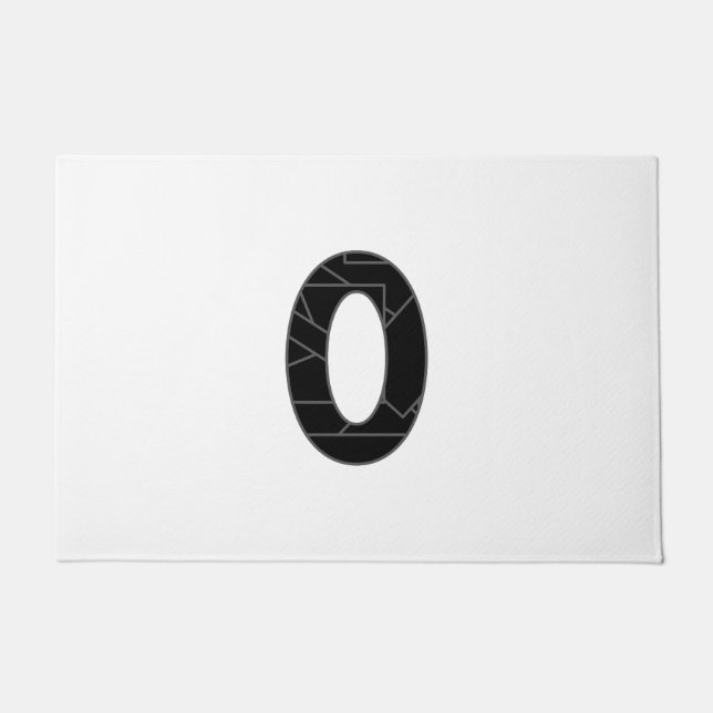 The number zero (0) in black doormat (Front)