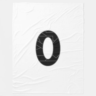 The number zero (0) in black fleece blanket