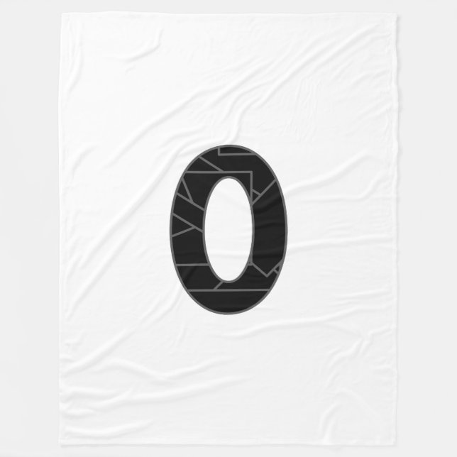 The number zero (0) in black fleece blanket (Front)
