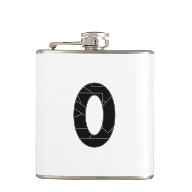 The number zero (0) in black hip flask (Front)