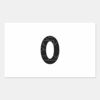 The number zero (0) in black rectangular sticker
