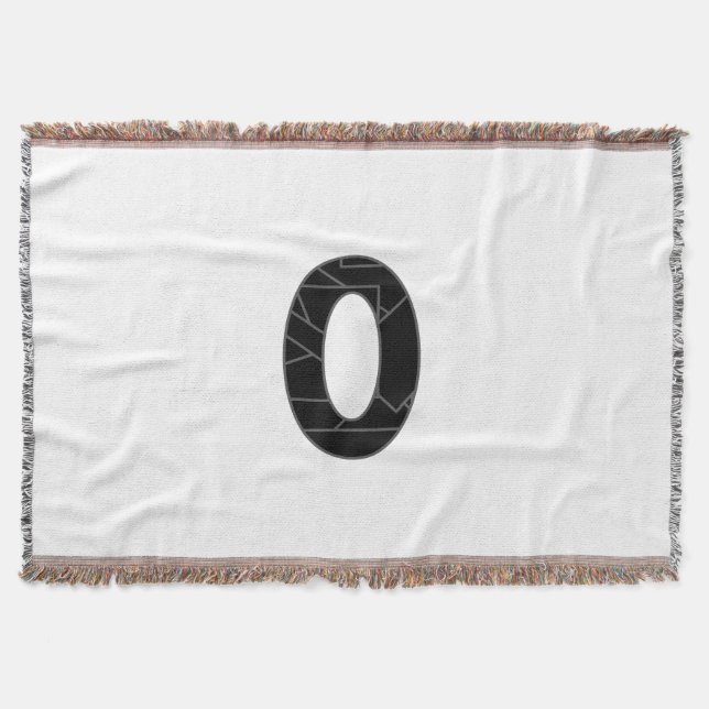 The number zero (0) in black throw blanket (Front)