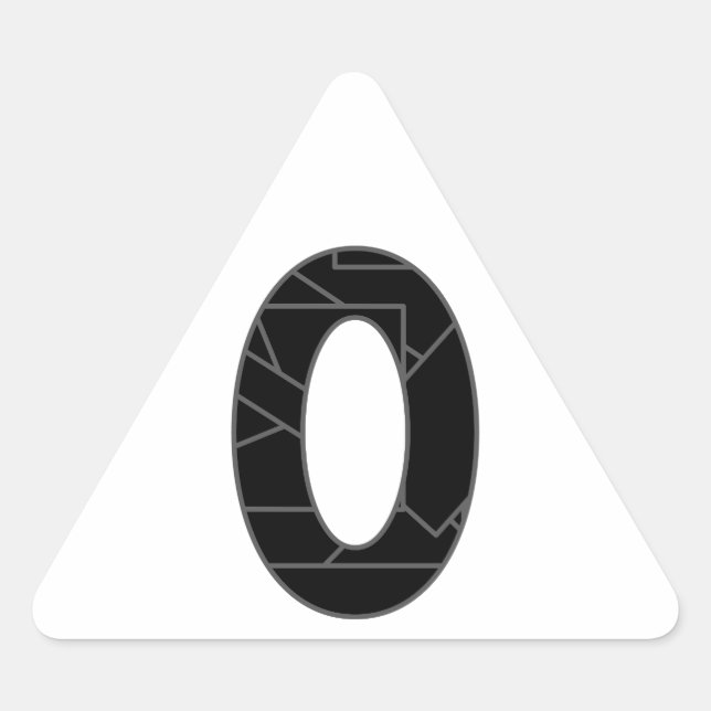 The number zero (0) in black triangle sticker (Front)