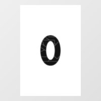 The number zero (0) in black