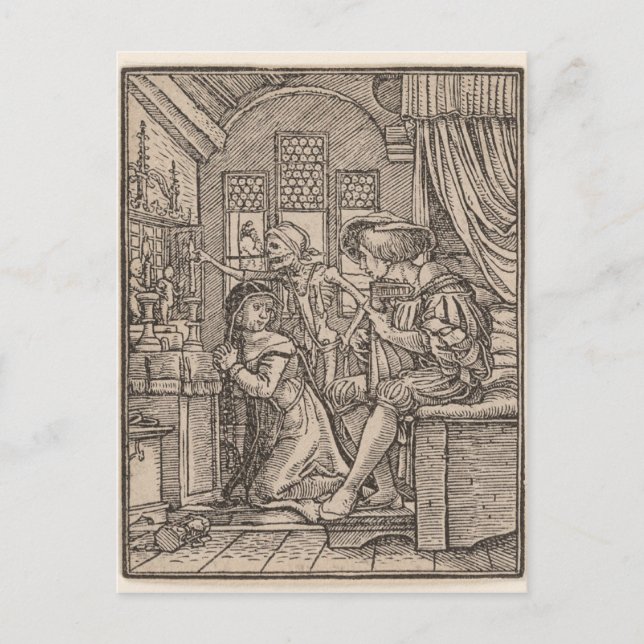 THE NUN, FROM THE DANCE OF DEATH (HANS HOLBEIN) POSTCARD (Front)