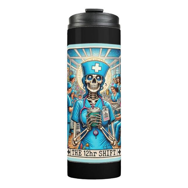 The Nurse 12 Hour Shift Tarot Water Bottle (Front)