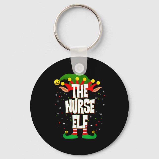 The Nurse Elf Christmas  Key Ring (Front)