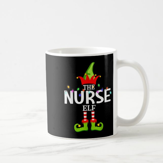 The Nurse Elf Christmas Matching Pajamas  Coffee Mug (Right)