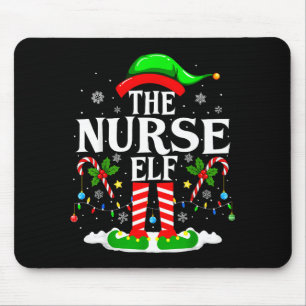 The Nurse Elf Christmas Nursing Funny Rn Christmas Mouse Mat