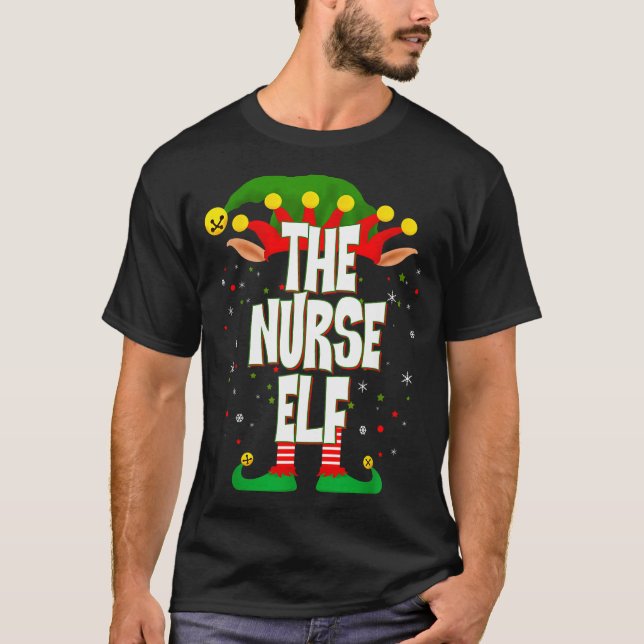 The Nurse Elf Christmas  T-Shirt (Front)