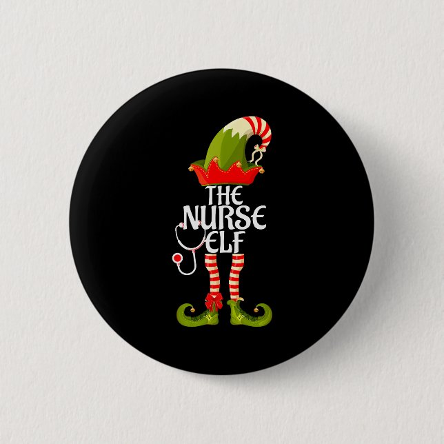 The Nurse Elf Family Matching Christmas 2023  6 Cm Round Badge (Front)