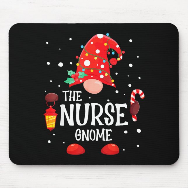 The Nurse Gnome Matching Family Christmas Gnome Pa Mouse Mat (Front)