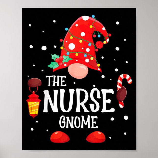 The Nurse Gnome Matching Family Christmas Gnome Pa Poster (Front)