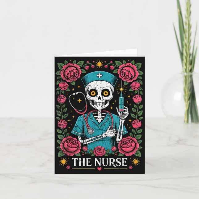 The Nurse Skeleton And Flower  Card (Front)