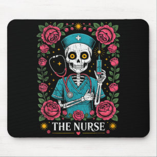 The Nurse Skeleton And Flower Mouse Mat