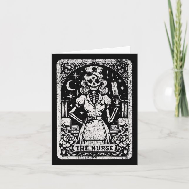 The Nurse Skeleton Tarot Card Funny Nursing Nurse  (Front)