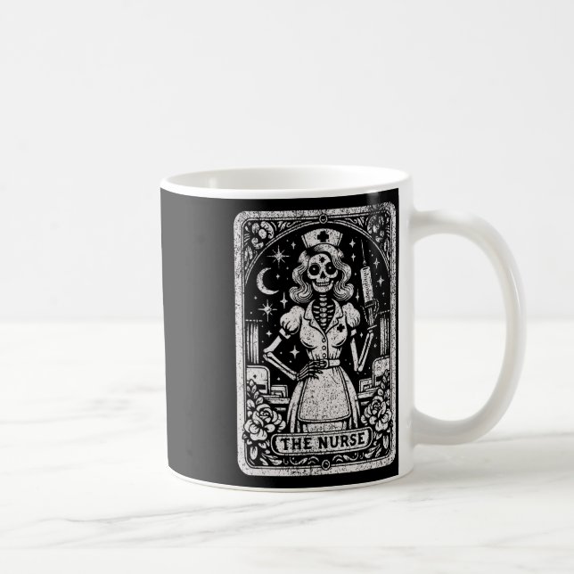 The Nurse Skeleton Tarot Card Funny Nursing Nurse  Coffee Mug (Right)