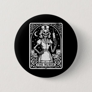 The Nurse Skeleton Tarot Card Funny Nursing Rn Lpn 6 Cm Round Badge