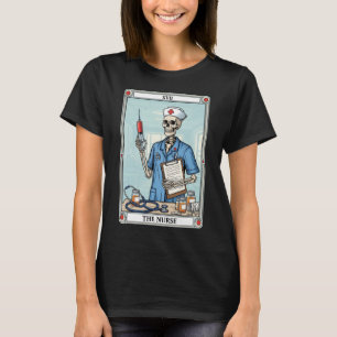 The Nurse Skeleton Tarot Card Halloween Medical T-Shirt