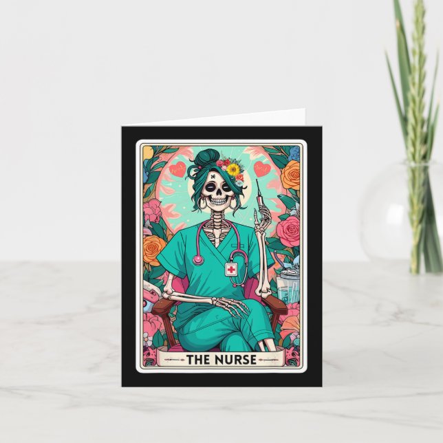 The Nurse Tarot Card Funny Skeleton Nurse Witchy M (Front)