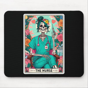 The Nurse Tarot Card Funny Skeleton Nurse Witchy M Mouse Mat