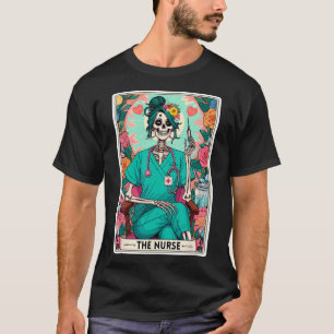 The Nurse Tarot Card Funny Skeleton Nurse Witchy M T-Shirt