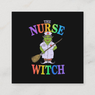The Nurse Witch A Spooky Halloween Tale of Horror  Square Business Card